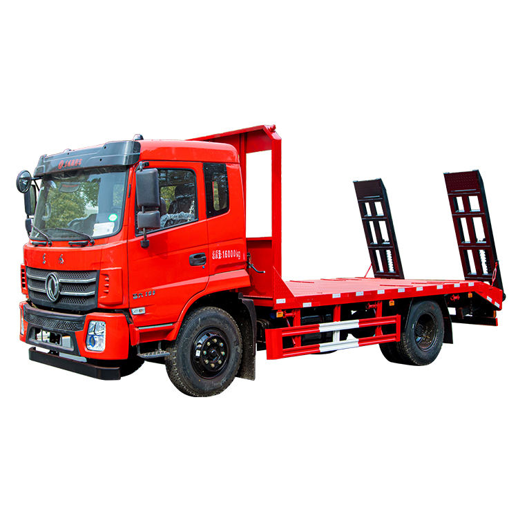 Dongfeng 4x2 diesel 10-ton Mini Flatbed Truck Platform Truck with Ladder, Excavator, Excavator Loade