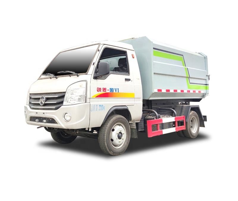 KAMA Mini 4x2 diesel Sanitation Vehicle 4 Cubic Meters Side Loader Rear Dump Garbage Truck