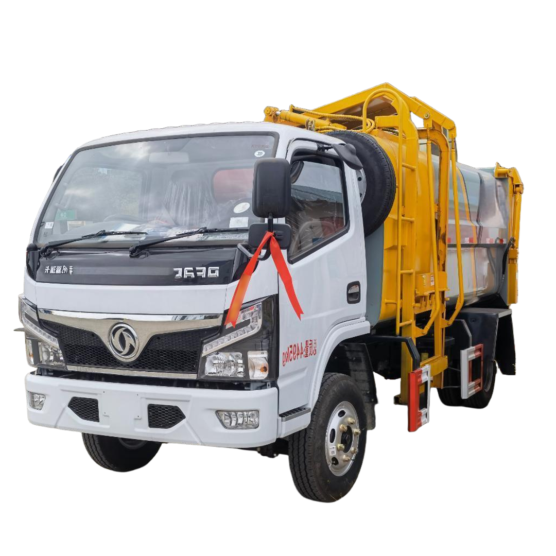 Dongfeng 5-Cbm Automatic Diesel Garbage Truck 4x2 Drive Wheel Factory-Direct Side-mounted Bucket Goo